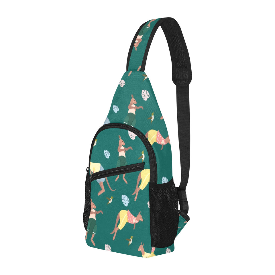Kangaroo leaves pattern All Over Print Chest Bag
