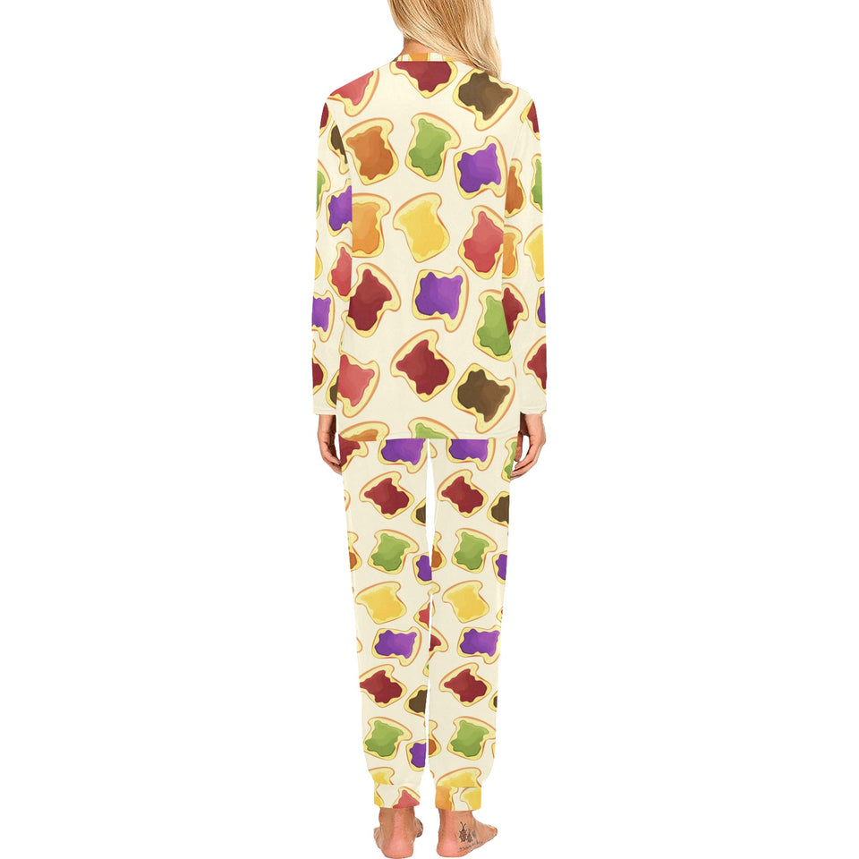Bread Toast Pattern Print Design 02 Women's All Over Print Pajama Set