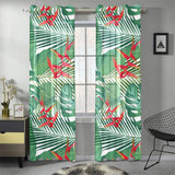 heliconia palm and monstera leaves pattern Gauze Curtain