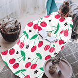 cherry pattern white background Blanket Robe with Sleeves