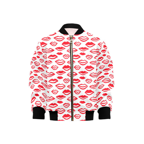 Lips Pattern Print Design 05 Kids' Boys' Girls' Bomber Jacket