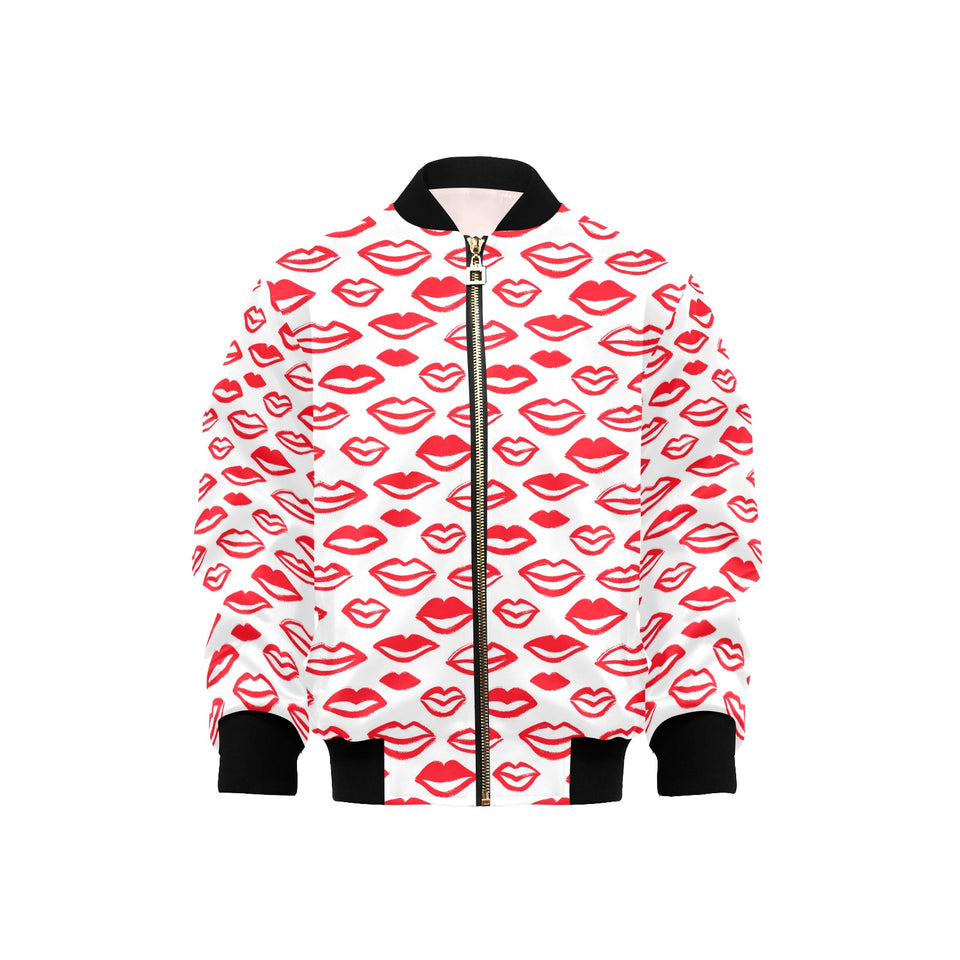 Lips Pattern Print Design 05 Kids' Boys' Girls' Bomber Jacket