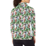 Hummingbird Pattern Print Design 05 Women's Long Sleeve Polo Shirt
