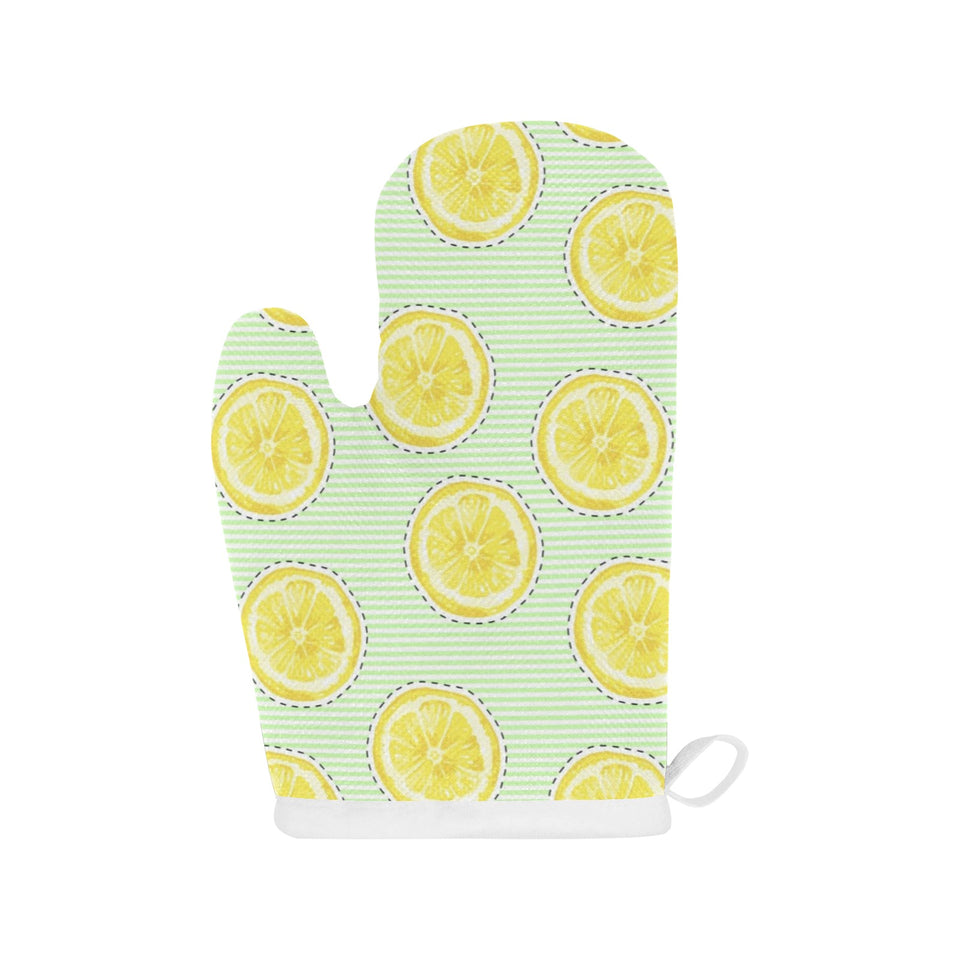 slice of lemon pattern Heat Resistant Oven Mitts
