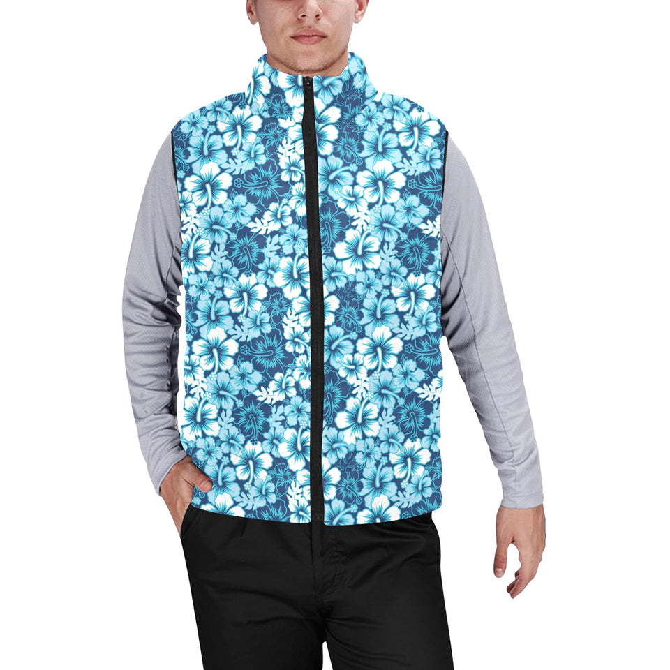 Hibiscus Pattern Print Design 03 Men's Padded Vest