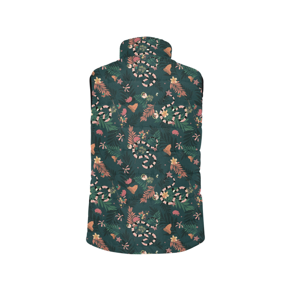 Snake forest pattern Women's Padded Vest