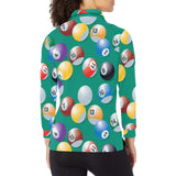 Billiard Ball Pattern Print Design 01 Women's Long Sleeve Polo Shirt