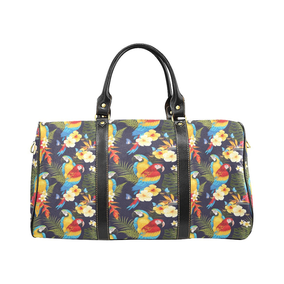 Colorful parrot flower pattern Travel Bag