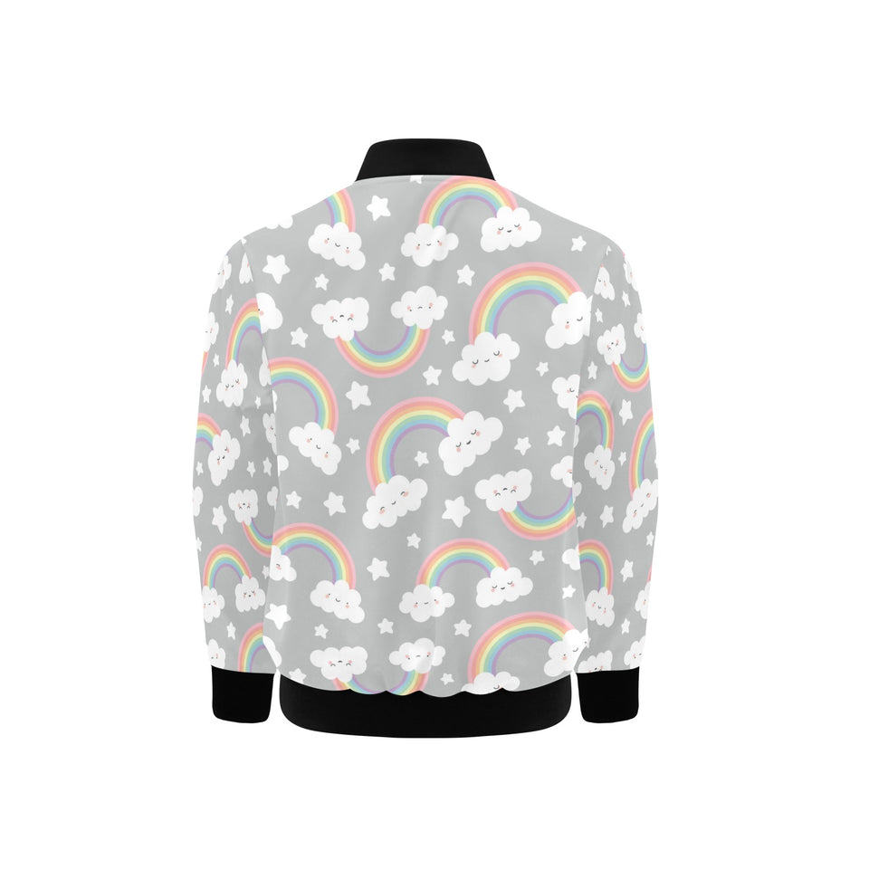 Cute rainbow clound star pattern Kids' Boys' Girls' Bomber Jacket