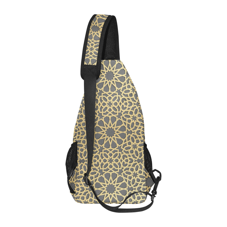 arabic star gold pattern All Over Print Chest Bag