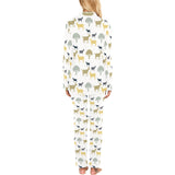 Silhouettes of goat and tree pattern Women's Long Pajama Set