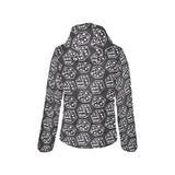 Dice Pattern Print Design 01 Women's Padded Hooded Jacket
