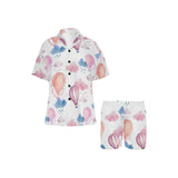 Watercolor air balloon cloud pattern Women's V-Neck Short Pajama Set