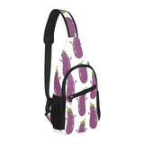 Eggplant Pattern Print Design 01 All Over Print Chest Bag