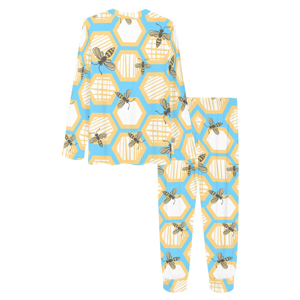 Bee honeycomb pattern Women's All Over Print Pajama Set