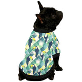 Toucan tropical leaves design pattern All Over Print Pet Dog Round Neck Fuzzy Shirt
