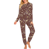 Coffee bean flower pattern Women's All Over Print Pajama Set