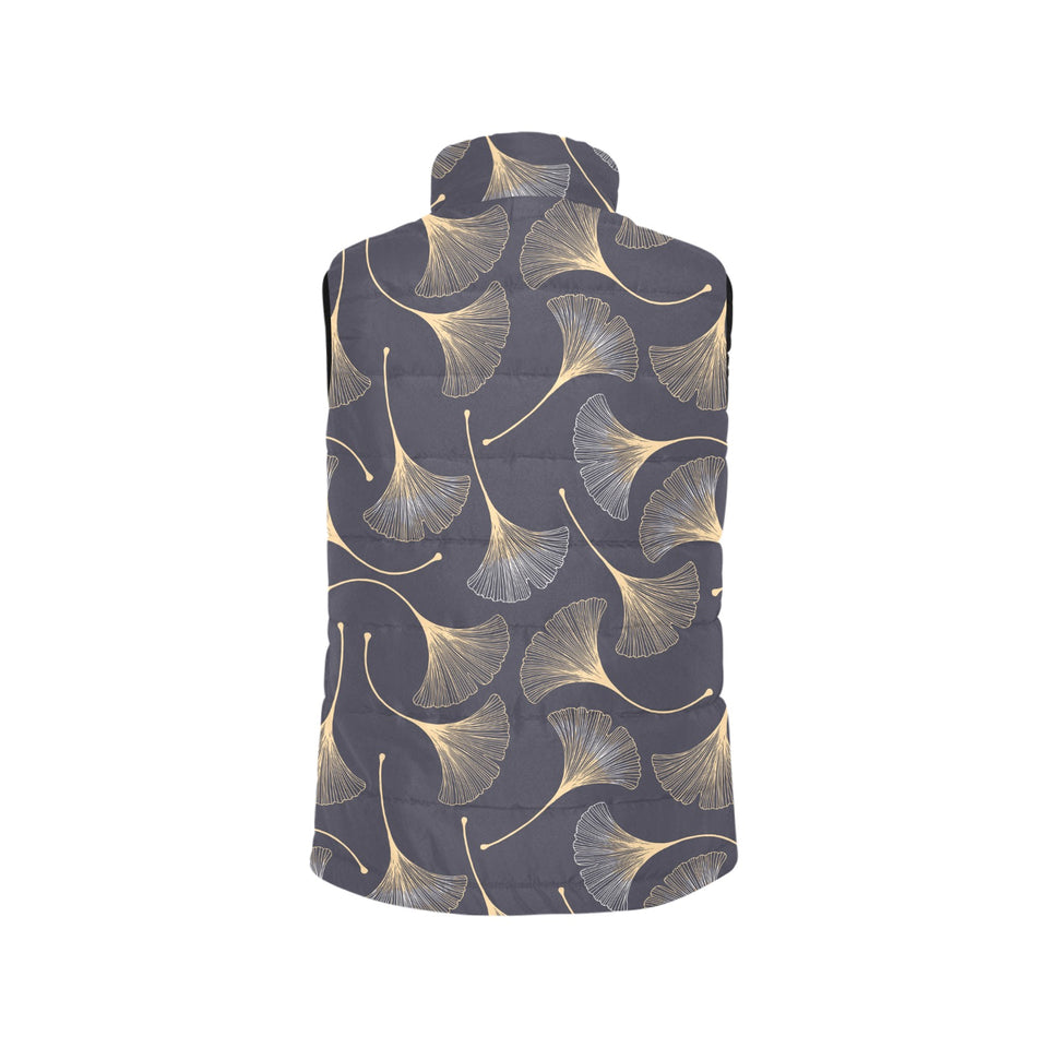 Gold ginkgo leaves Women's Padded Vest