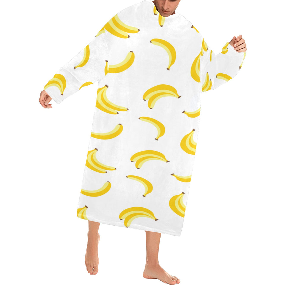 Banana pattern Blanket Robe with Sleeves