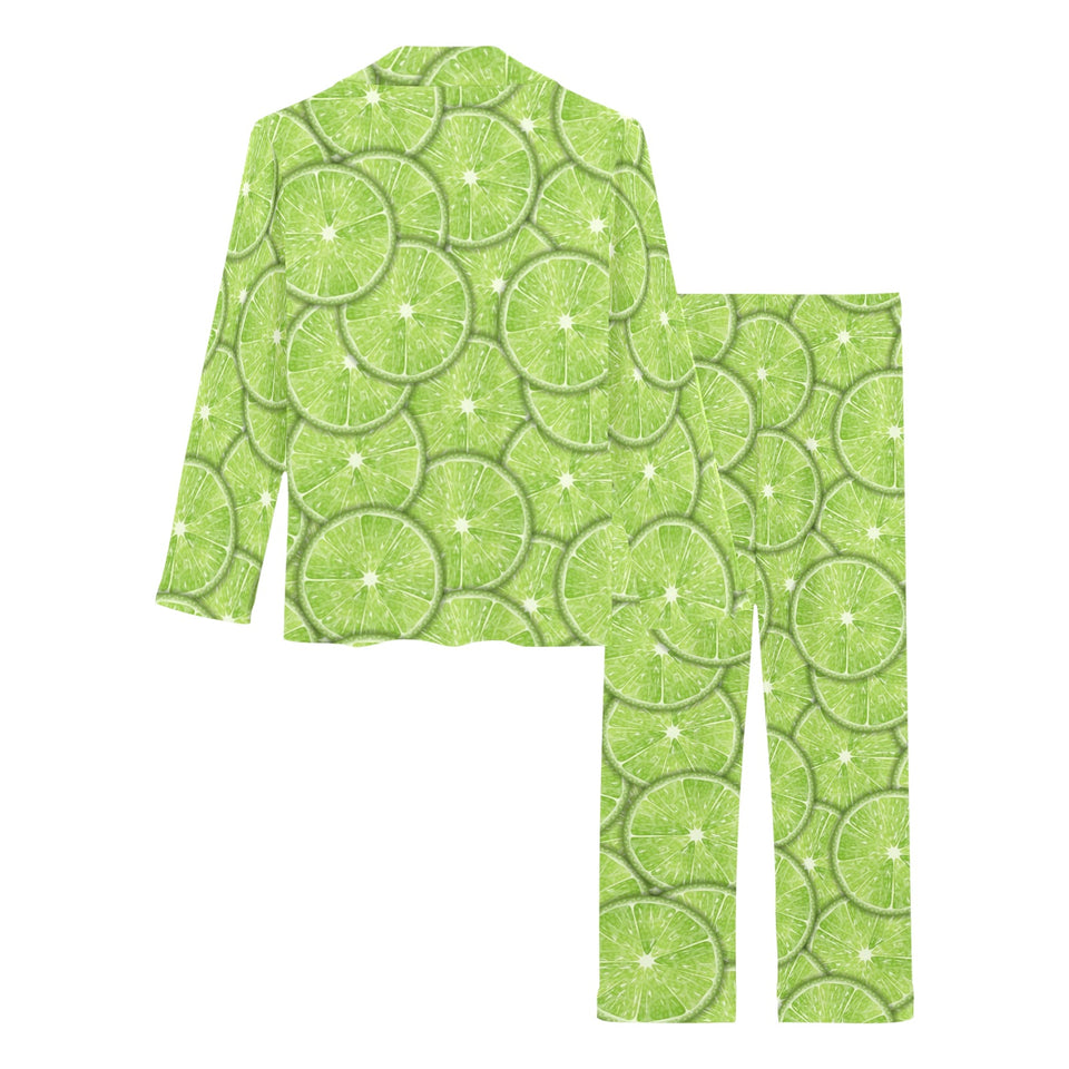 Slices of Lime pattern Women's Long Pajama Set