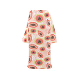 papaya leaves pattern Blanket Robe with Sleeves