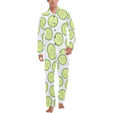 Cucumber slices pattern Men's Long Pajama Set