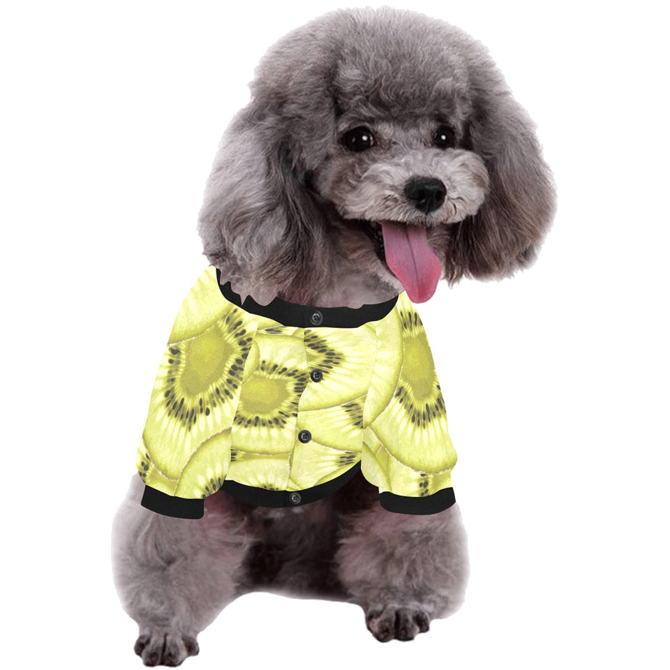Sliced kiwi pattern All Over Print Pet Dog Round Neck Fuzzy Shirt