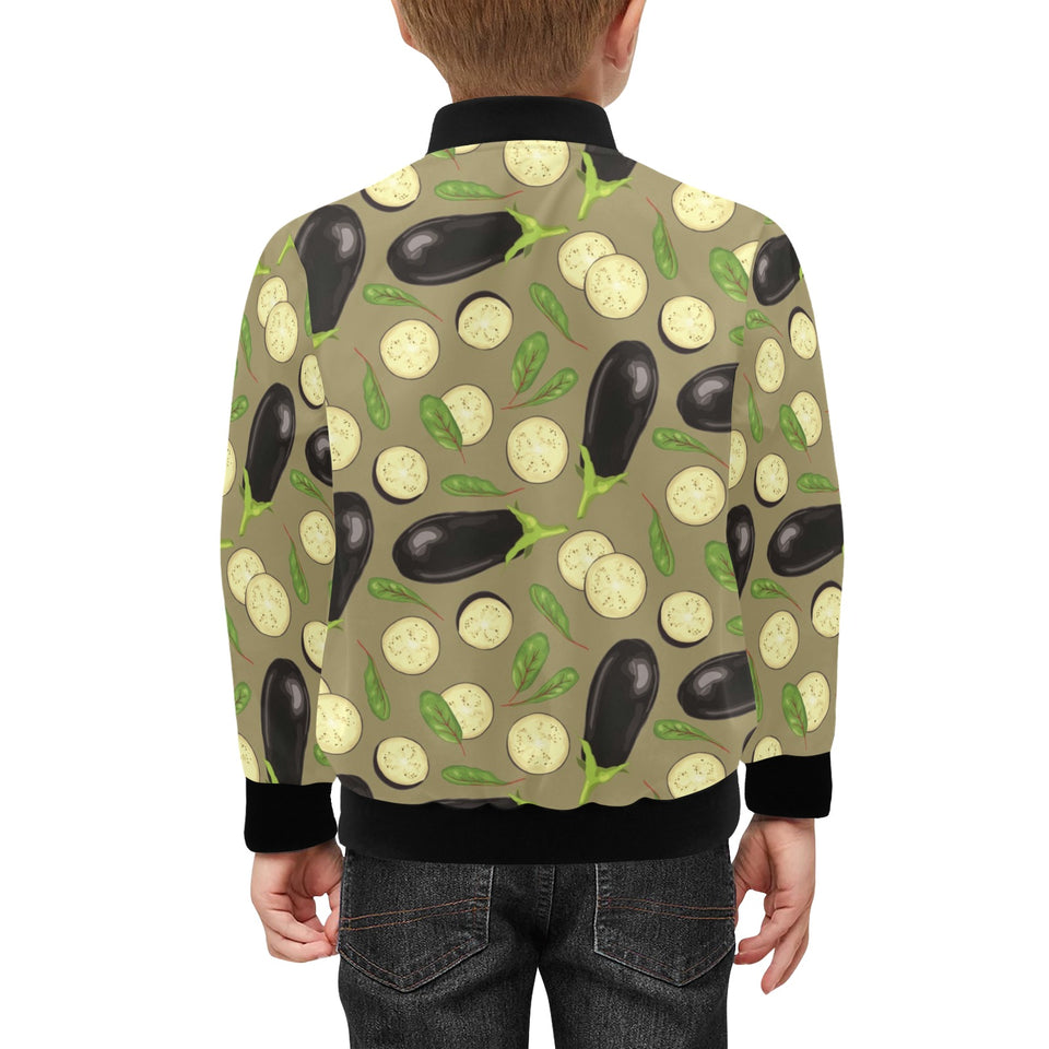 Eggplant Pattern Print Design 02 Kids' Boys' Girls' Bomber Jacket