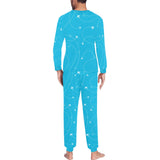 Airplane destinations blue background Men's All Over Print Pajama