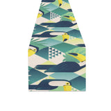 Toucan tropical leaves design pattern Table Runner