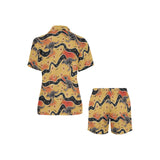 Kangaroo Australian aboriginal art pattern Women's V-Neck Short Pajama Set
