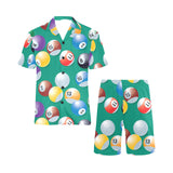 Billiard Ball Pattern Print Design 01 Men's V-Neck Short Pajama Set