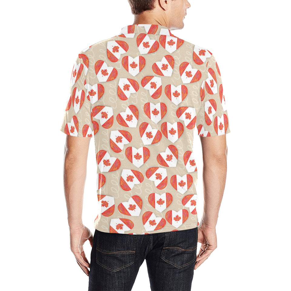 Canada Pattern Print Design 01 Men's All Over Print Polo Shirt