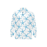 Watercolor starfish pattern Men's Long Sleeve Polo Shirt