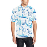 Watercolor dolphin pattern Men's All Over Print Polo Shirt