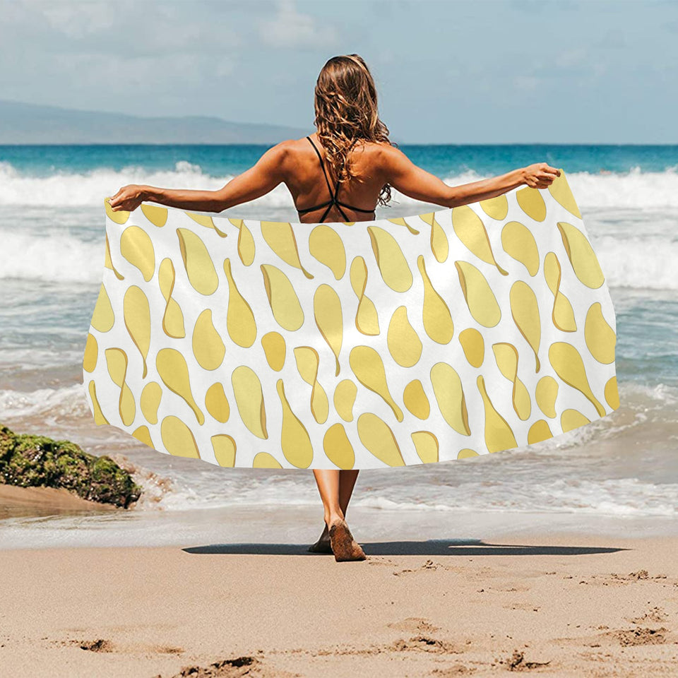 Potato Chips Pattern Print Design 02 Beach Towel