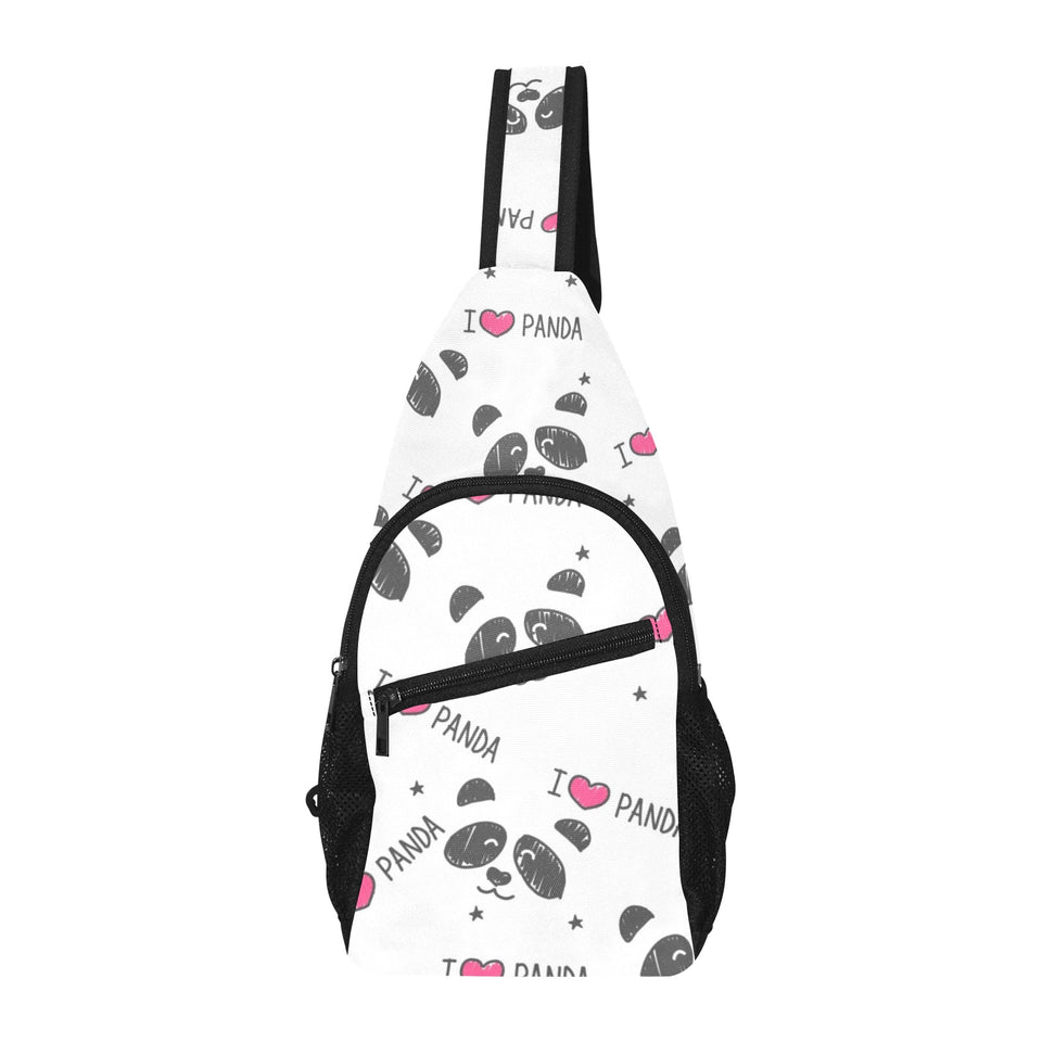 Hand Drawn faces of pandas pattern All Over Print Chest Bag
