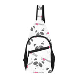 Hand Drawn faces of pandas pattern All Over Print Chest Bag
