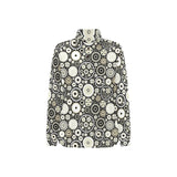 Gear Pattern Print Design 02 Women's Long Sleeve Polo Shirt