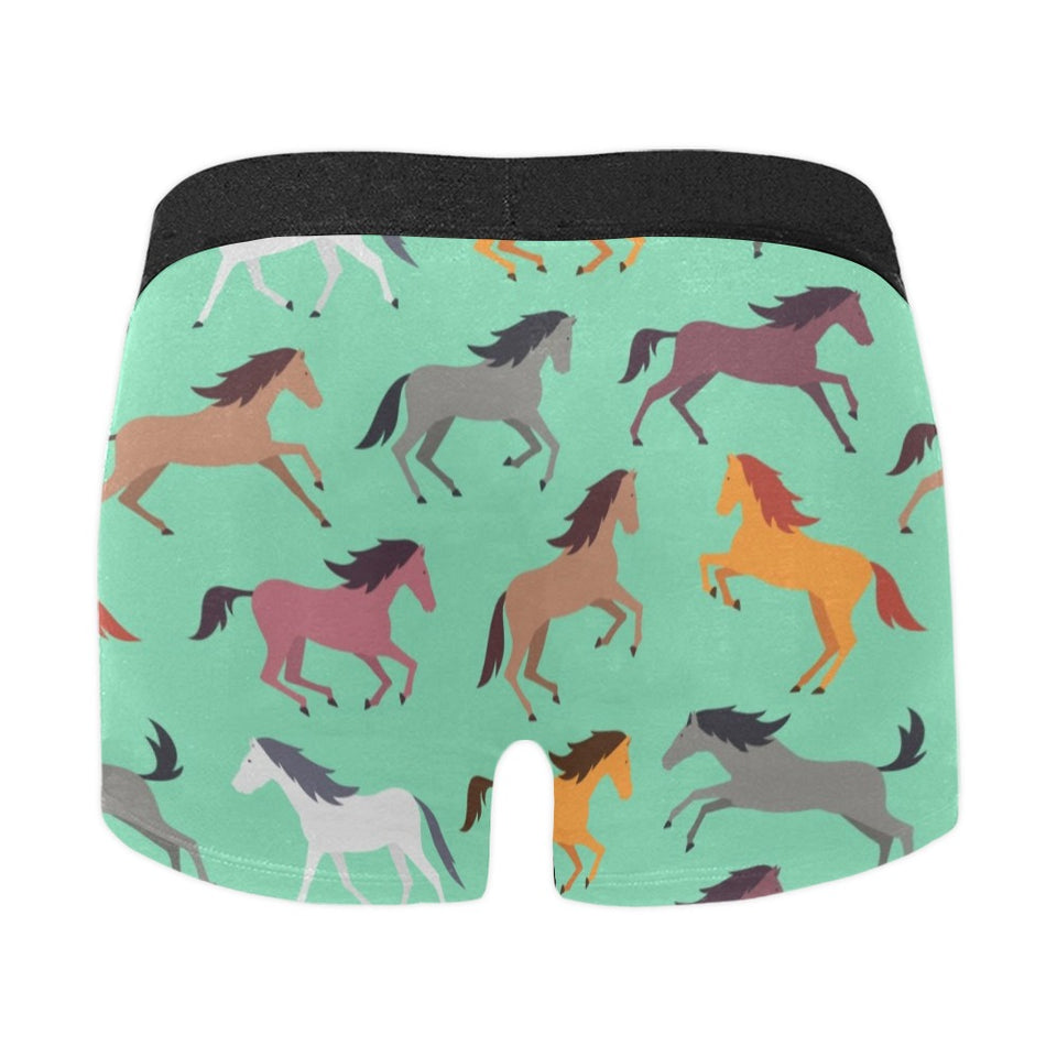 Colorful horses pattern Men's All Over Print Boxer Briefs Men's Underwear