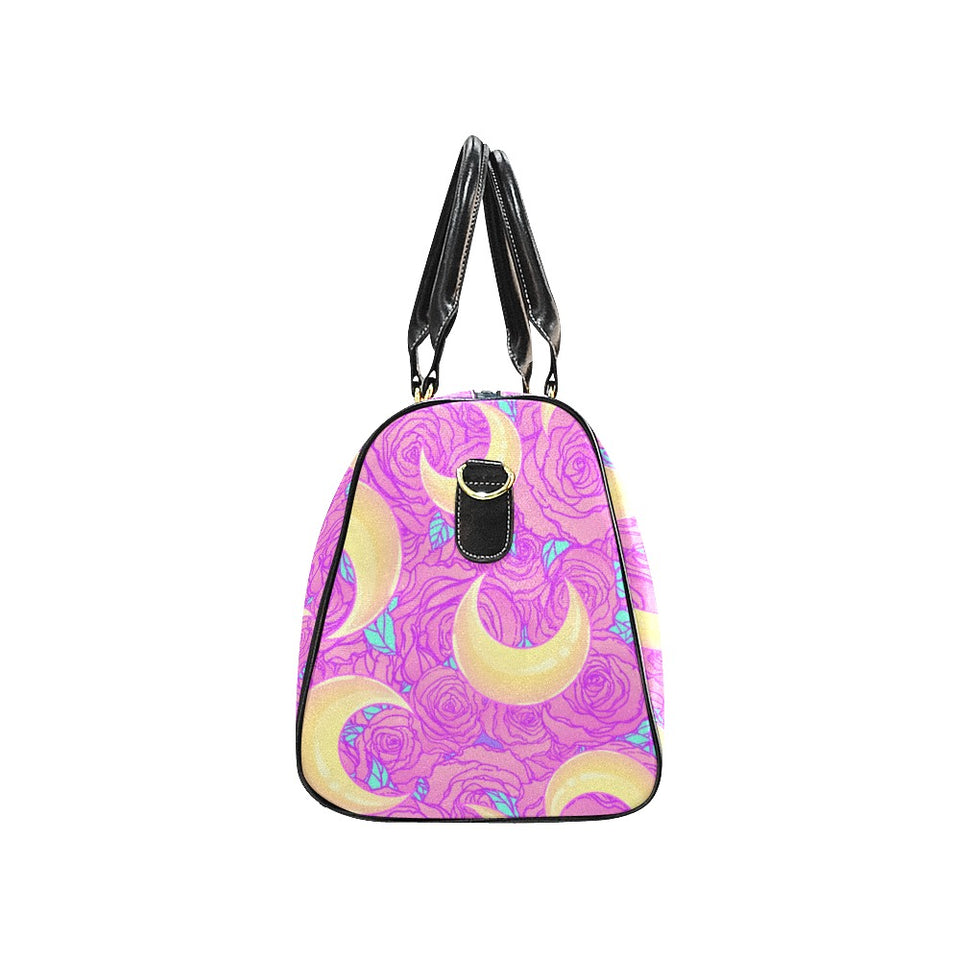 Moon pink rose background Travel Bag