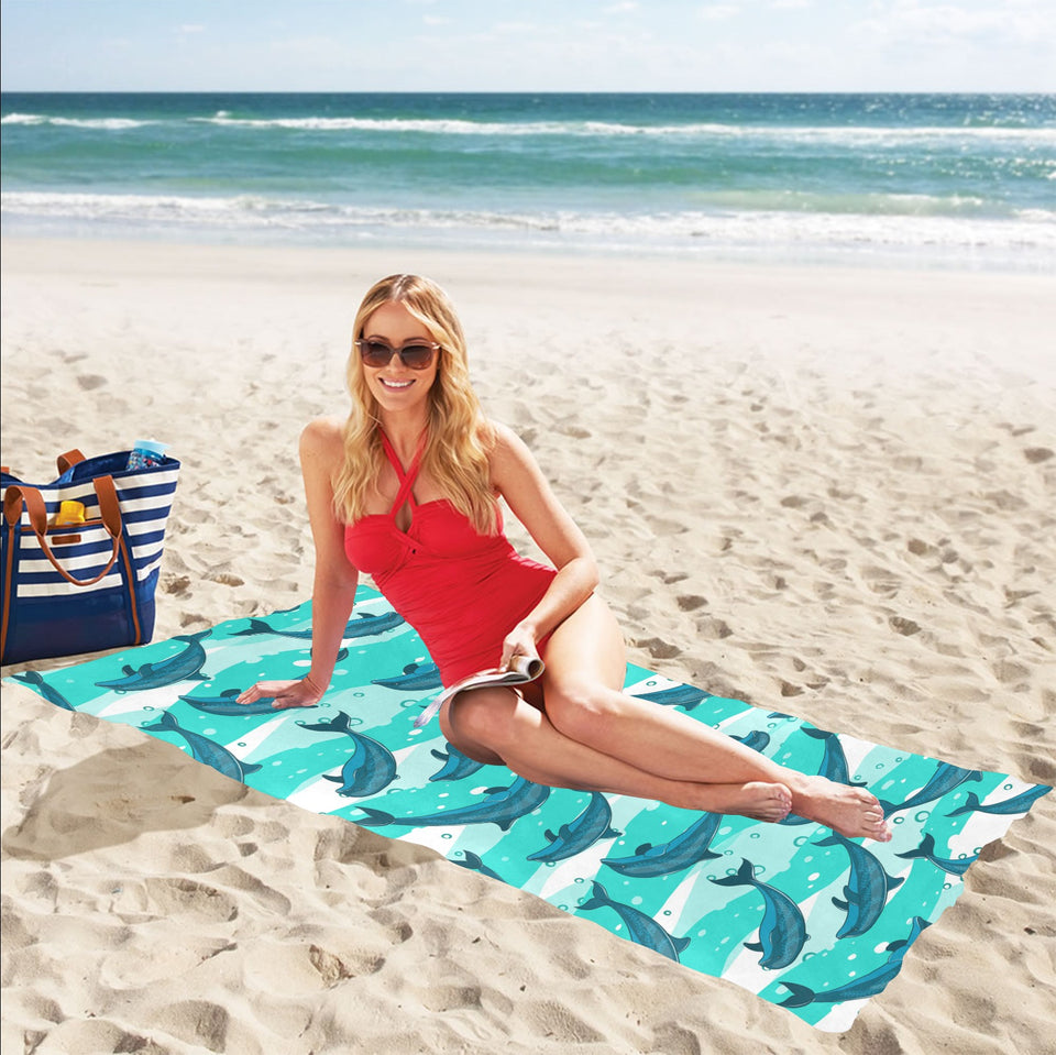 Dolphin sea pattern Beach Towel
