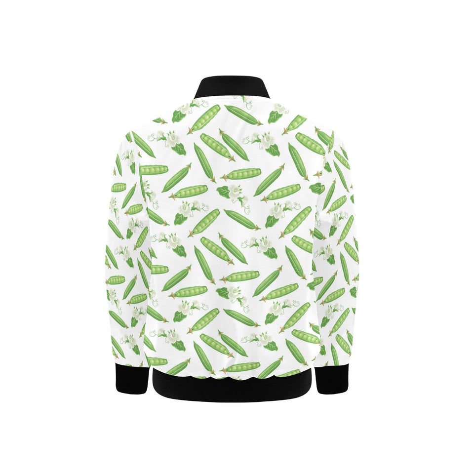 Green Peas Pattern Print Design 04 Kids' Boys' Girls' Bomber Jacket