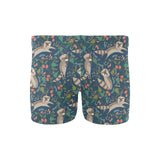 Raccoon tropical leaves pattern Men's Swimming Trunks