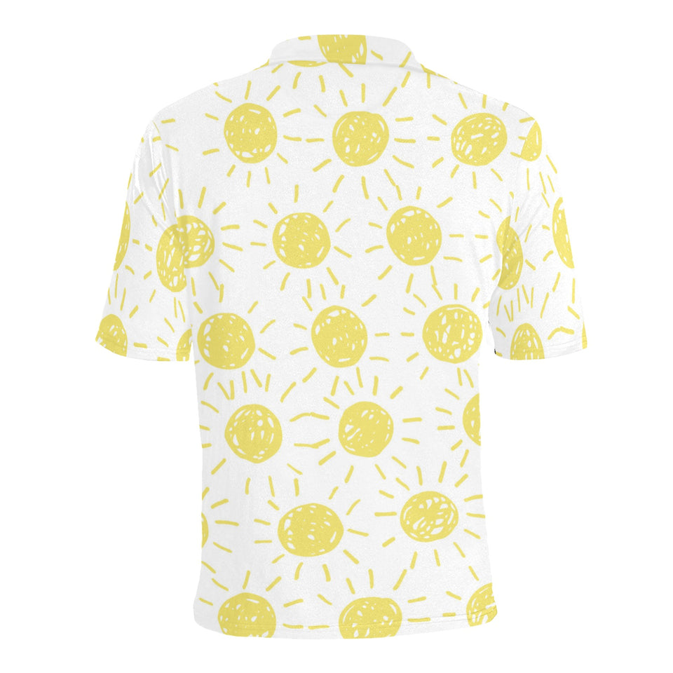hand drawn sun pattern Men's All Over Print Polo Shirt