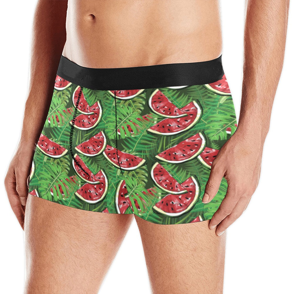 Watermelons tropical palm leaves pattern backgroun Men's All Over Print Boxer Briefs Men's Underwear