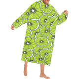 Slices of Lime design pattern Blanket Robe with Sleeves