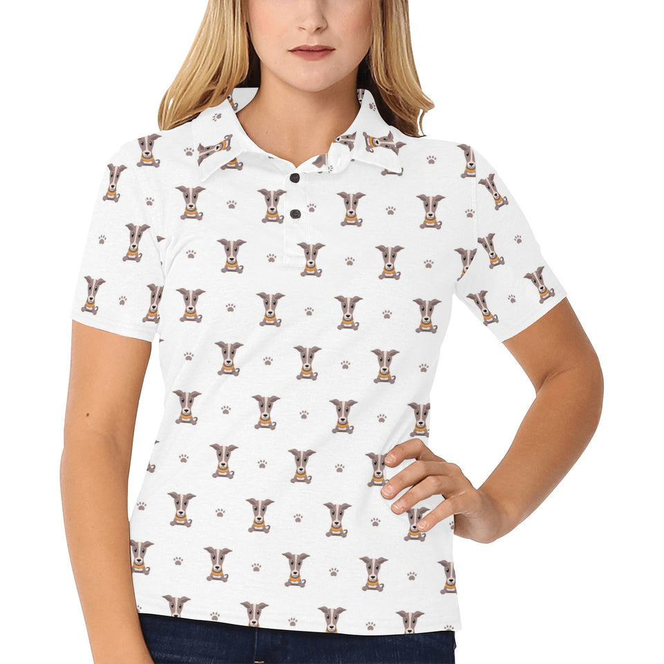 Greyhound Pattern Print Design 05 Women's All Over Print Polo Shirt