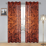 cacao beans tribal polynesian pattern Gauze Curtain