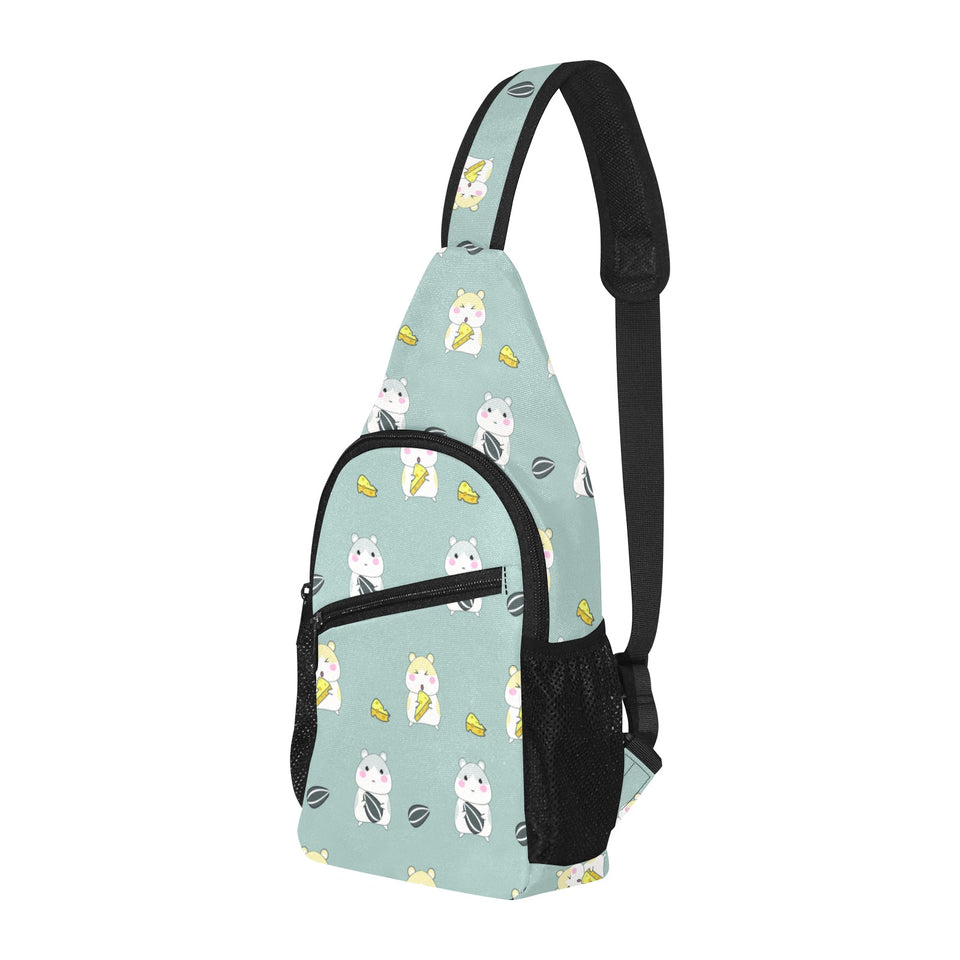 Cute hamster cheese pattern All Over Print Chest Bag
